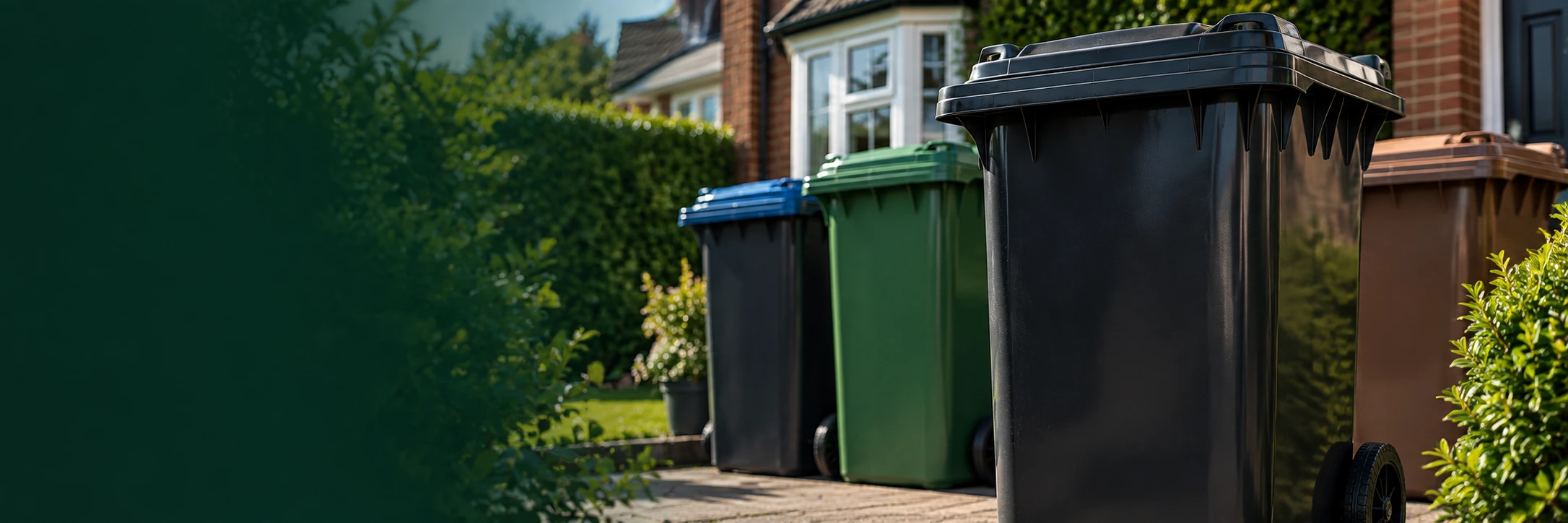 Wheelie bins on a driveway